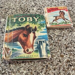 The Story of Toby - Vintage Kids Book in Brown and Green